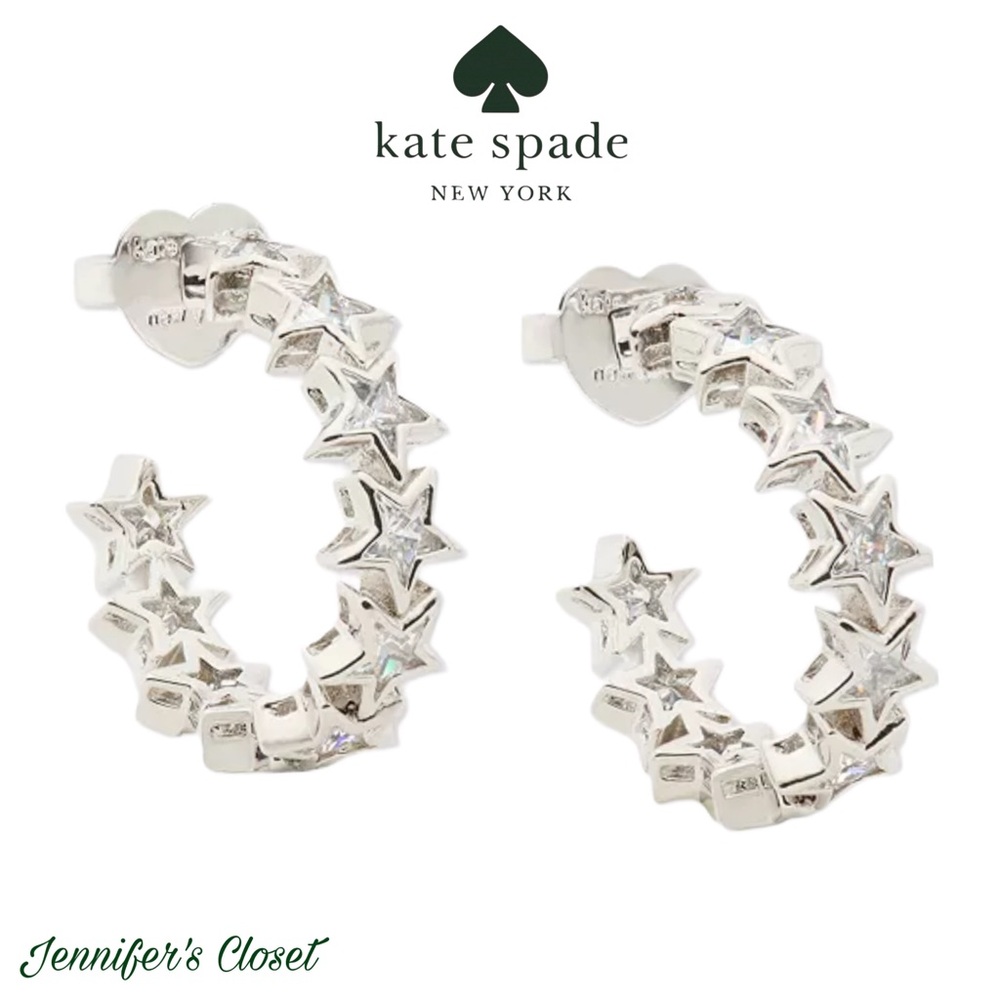 Kate Spade New York Earrings NWT / Cz Star Statement Huggie Hoops.